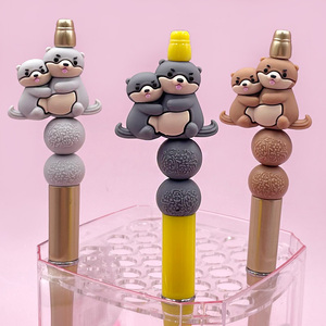 Nuovo Prodotto all'Ingrosso: Perline in Silicone 3D a Forma di Lontra Marina e Cucciolo, Animali Carini per Creazione di Penne - Product Image 4