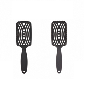 Brosse à rouler de qualité salon avec manche en D, baril en céramique, poignée en caoutchouc antidérapante et poils de sanglier doux pour le coiffage des cheveux lisses - Product Image 1