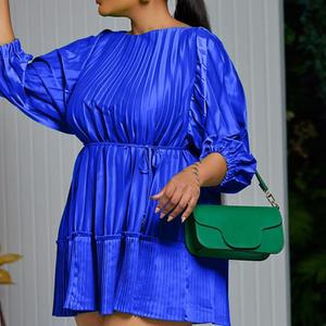 Vestidos de Moda con Diseño Moderno para Mujer, Vestidos con Cordones y Bloques de Color, Vestidos Elegantes con Pliegues - Product Image 1