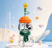 Nouvelle Tasse à Café en Verre Thème Ourson Teddy 20 oz avec Couvercle et Paille, Boîte Cadeau, Logo Personnalisé, Nouveauté 2026