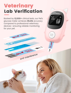 Alat Pengukur Glukosa Hewan Peliharaan untuk Anjing & Kucing - Kit Pemantauan Glukosa Darah Hewan dengan Strip Tes - Product Image 4