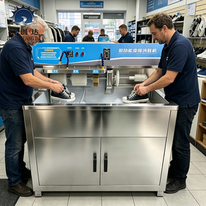 Macchine per la Pulizia delle <span class=keywords><strong>Scarpe</strong></span> Semiautomatiche Commerciali all'Ingrosso dalla Fabbrica, Elettriche ad Acqua Fredda con Autopulizia Continua per <span class=keywords><strong>Lavaggio</strong></span> Calzature - Product Image 5