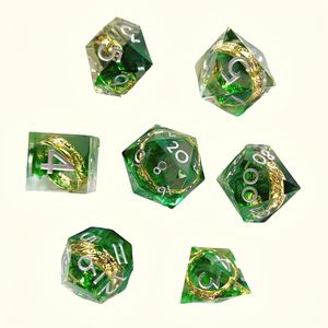 Jeu de dés en résine à bords tranchants transparents du <span class=keywords><strong>Seigneur</strong></span> <span class=keywords><strong>des</strong></span> <span class=keywords><strong>Anneaux</strong></span> du MDN RPG pour Donjons et Dragons du MDN Gamer - Product Image 1