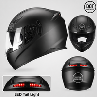 Casque de moto intégral OEM en gros avec feu arrière LED, double visière, certifié ABS DOT, fabrication sur mesure, casque de sécurité pour moto