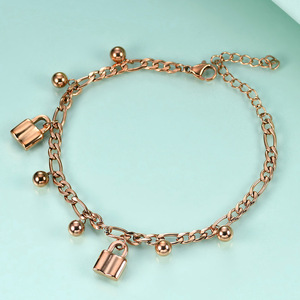 Pulsera Fina con Dijes de 4MM, Bañada en Oro, Cadena con Cierre de Cuentas, Joyería para Uso Diario de Mujer - Product Image 4
