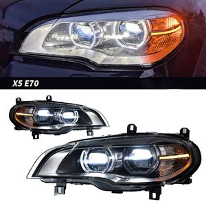 Faro Delantero para Automóviles BMW X5 E70 2007-2013, Conjunto de Faros LED, Actualización con Ojos de <span class=keywords><strong>Ángel</strong></span>, Lente de Proyector DRL - Product Image 4