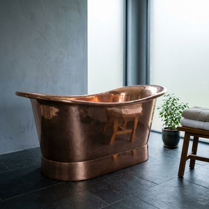 Baignoire autoportante ovale en cuivre, faite à la main, classique, sans couvercle, pour adultes - Artisanat indien - Product Image 2