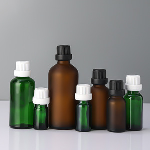 Flacons compte-gouttes cylindriques en verre mat noir/transparent/bleu/vert/ambre/givré de 5 ml à 50 ml pour sérum de soin de la peau et huiles essentielles - Product Image 4