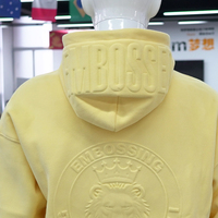Sudadera con Capucha Unisex Extra Grande de Invierno con Botones en Relieve 3D, Algodón Grueso, Estilo Vintage Casual Urbano, Estampado Personalizado y Bordado Puff