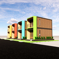 Maison préfabriquée de type duplex avec 1 chambre et 1 salle de bain, maison modulaire en rangée avec balcon, maisons modulaires Horizon Townhomes pour la location