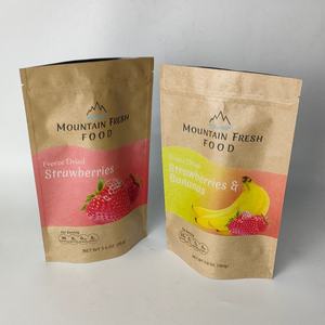 Custom Printed Eco-Friendly 100% Compostable Ziplock Kraft Paper Dried Food Nuts <b>Packaging</b> <b>Biodegradable</b> Stand up Pouch - Product Image 3