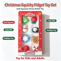 Jouets anti-stress TPR mignons sur le thème de Noël, pack de jouets souples à presser pour la décompression, flocon de neige, pingouin, cadeau de fête