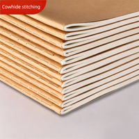 Carnet à couverture en papier kraft, ligné et vierge, avec reliure cousue, vente en gros, personnalisable avec logo, bloc-notes de poche