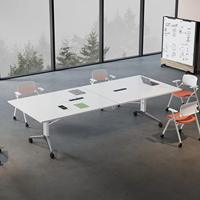 Table de conférence pliante en bambou MEKIA, mobile et détachable, pour bureau, moderne, simple, pour formation, 10 places, pieds en métal, multifonctionnelle