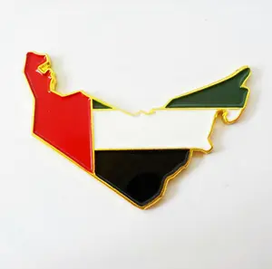 new arrival AE U.A.E. 52 national day magnetic metallic stamped map shape label lapel coat pocket chest pin for UAE flag day