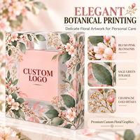Boîte à savon liquide transparente en PET avec logo imprimé personnalisé, 0,4 mm, emballage de présentation pour la vente au détail, motif floral