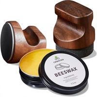 Kit d'entretien pour planches à découper en cire d'abeille de qualité alimentaire Celestree, éponges réutilisables, applicateur ergonomique, bois de Rain Tree, 7oz - DIY pour