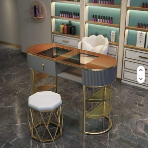 Cream Style Metal Nail <b>Table</b> <b>White</b> Multi-Functional Single Person Full Set Light Luxury Home Minimalist Living Room Eco-Friendly - Product Image 4