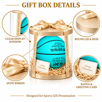 Boîte cadeau de basket-ball Aiju PU, logo personnalisé, vente en gros, taille 7, ballons de basket pour entraînement et matchs, pour club sportif, équipe, coffret cadeau de Noël