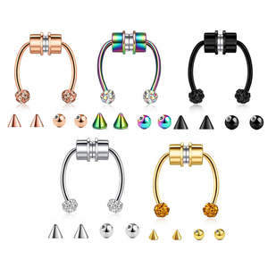 Neus Ring Herbruikbare Legering Hoefijzer Faux Non <span class=keywords><strong>Piercing</strong></span> Nez Sieraden Magnetische Body Neus Piercings Groothandel - Product Image 1