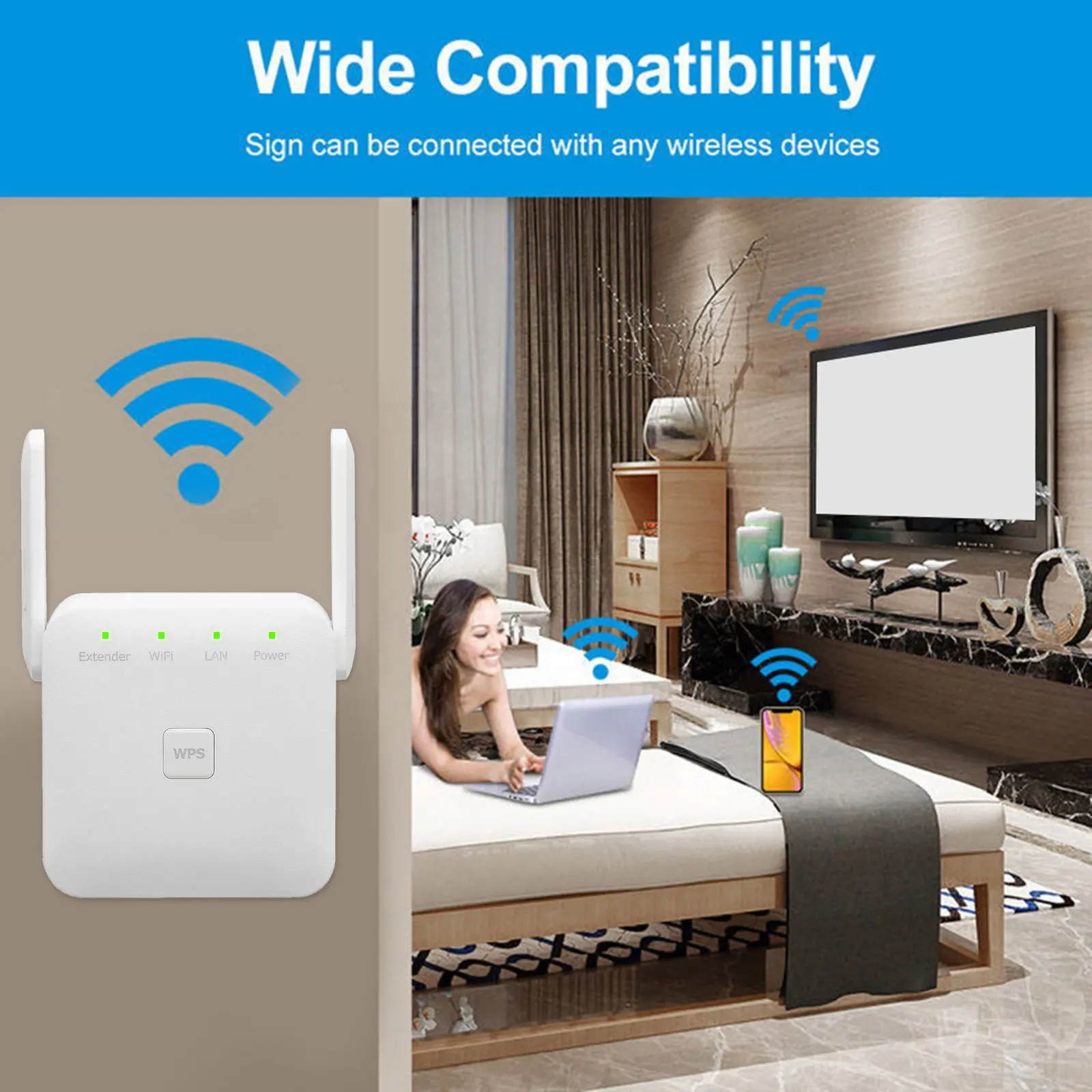 Nhà Máy Giá 300Mbps Wifi Repeater với WPS dễ dàng thiết lập không dây-N Router Booster 300M Wifi Extender Wifi Mạng Extender