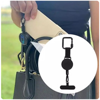 Porte-badge rétractable tactique personnalisé avec logo, cordon métallique, mousqueton de randonnée, porte-clés et support pour téléphone portable