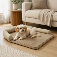 Coussin de canapé pour animaux de compagnie à rayures noires et blanches, tapis moelleux pour chien et chat, coussin de couchage antidérapant pour toutes les saisons