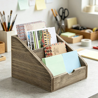Organisateur de fichiers en bois, porte-documents de bureau, plateau de rangement multi-niveaux pour courrier, papiers, magazines, bureau, maison