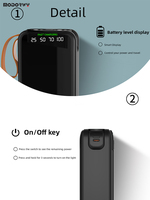 Station d'alimentation portable 30000mAh avec charge rapide 10W, écran LED, micro USB et Type-C, batterie Li-polymère.