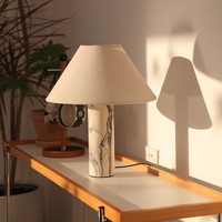 Lampe de chevet en marbre, lumière LED chaude 3000K, lampe de lecture pour chambre à coucher, salon, bureau, hôtel, villa, appartement, décoration