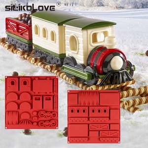 MUYULINS Nuevo Molde de Silicona 3D para Repostería, Forma de Tren de Jengibre, para Chocolate, Postres, Manualidades - Product Image 1