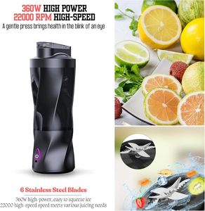 Blender portable pour smoothies, mixeur à haute vitesse, tasse à jus rechargeable, blender personnel pour la préparation de jus - Product Image 2