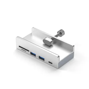 Aluminum 4 Port USB 3.0 HUB External Clip-type Splitter Adapter For Desktop Laptop PC Computer Accessories