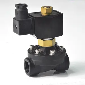 Válvula solenoide de plástico para água, normalmente fechada ou aberta, 110v 220v 24v 12v dn20 to dn50