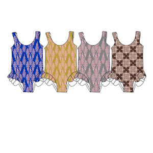 Hot Summer <strong>Girl</strong> <strong>Children</strong> <strong>Swimsuit</strong> with Lace Hawaii Prints Sleeveless Breathable Soft Kids <strong>Girls</strong> Swimwear - Product Image 1