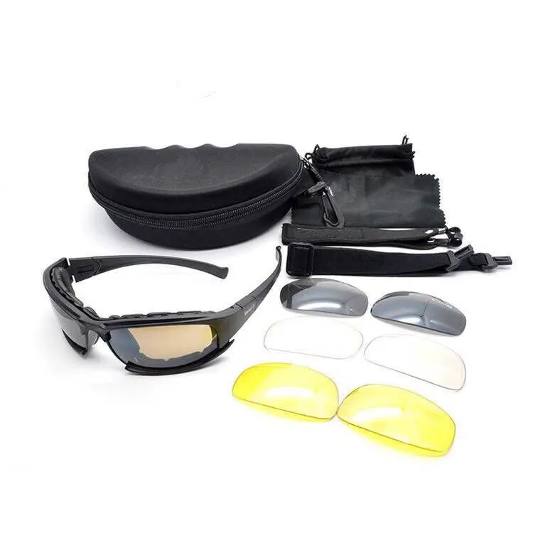 Солнцезащитные очки для стрельбы против царапин, игровые очки CS, поляризованные тактические очки X7, 4 линзы, горячие продажи