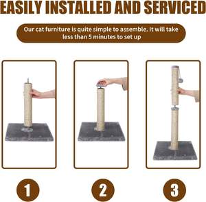 Nhà cây nhỏ cho mèo với trụ sisal và đồ chơi cho mèo, làm bằng gỗ và lông thú, đồ dùng cho thú cưng để chơi và nghỉ ngơi cho mèo nhỏ - Product Image 5