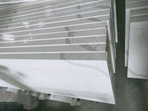 Encimera de cocina y baño de cuarzo, color blanco, venas grises, Calacatta, muestra gratis, listo para enviar - Product Image 5