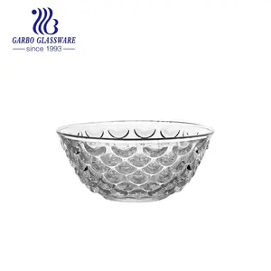 Garbo Glassware Hot Sell 5 Inch Diamond Glass Single Bowls Salad Dessert Vegetables Large Bowl For Home Restaurant Party Wedding