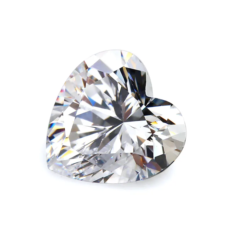 Werkspreis 2 Karat herzförmig weiß lose VVS Moissanit 8 × 8 mm synthetischer Diamant Herzschnitt für Ringe