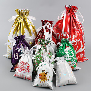 Grand ensemble de sacs cadeaux de Noël avec cordon de serrage pour bonbons et biscuits, décoration de Noël pour la maison, Nouvel An - Product Image 1
