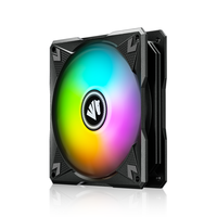 Ventilateur PC RGB noir à bas prix, vente chaude, ventilateur de refroidissement 120 mm pour boîtier d'ordinateur avec dissipateur thermique en aluminium