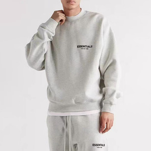 Sudadera de cuello redondo ESSENTIALS de nuevo estilo, de doble hilo, estilo urbano, forrada, holgada, con estampado de letras en la espalda y logotipo en el <span class=keywords><strong>pecho</strong></span> izquierdo. - Product Image 5