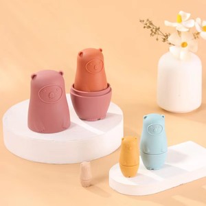 Oso de silicona tradicional para niños, juguete educativo apilado, colgante circular, muñeca anidada de grado alimenticio, juguete, regalo de cumpleaños para niños pequeños - Product Image 6