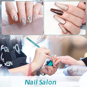 Juego de 6 Pinceles Profesionales para Uñas al por Mayor, con Mango de Madera de Abedul Azul y Pelo de Nylon, para Salón de Manicura - Product Image 6