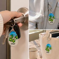 Porte-clés personnalisé en acrylique transparent en forme de goutte d'eau, léger, pour les boutiques de souvenirs, les souvenirs de mode