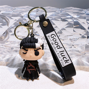 Anime periférico <span class=keywords><strong>serie</strong></span> <span class=keywords><strong>Berserk</strong></span> llavero de goma Guts Griffith negro espadachín dibujos animados llaveros de silicona - Product Image 4