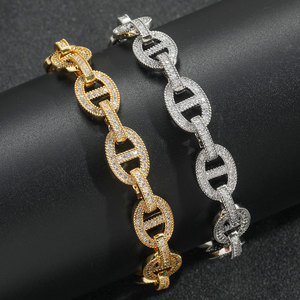 Hip Hop Bracelet 11MM Pig Nose <b>Chain</b> Personality <b>Cuban</b> <b>Chain</b> Hip Hop Men's Jewelry Tanjing Fashion Lijing Necklace - Product Image 4