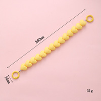 Chaîne de perles en plastique en forme de cœur pour sac à main femme, 26 cm, accessoires de sac, chaîne de liaison portable pour poignée de sac à main