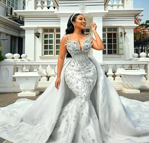 S1180Y 2026 Nuovo Abito da Sposa di Lusso di Alta Gamma, Stile Sirena, Senza Spalline, Convertibile, con Strascico Lungo, Due <span class=keywords><strong>in</strong></span> Uno - Product Image 1